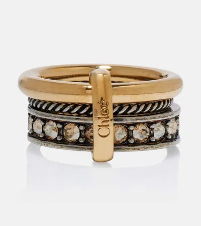 Chloé Embellished Logo Ring