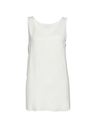 Pre-owned Chloé Embellished Sleeveless Blouse In White
