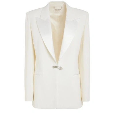 Chloé Embellished Tuxedo Jacket In White
