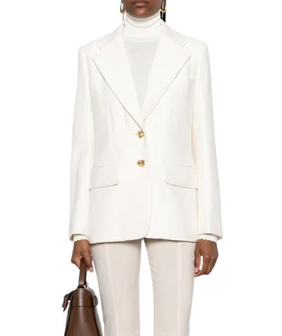 Chloé Embossed-buttons Single Breasted Blazer In Coconut Milk In Multi