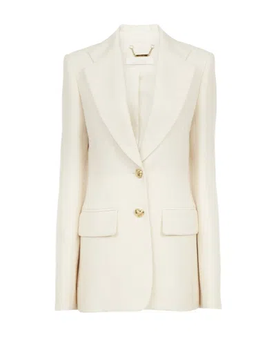 Chloé Embossed-buttons Single-breasted Blazer In White