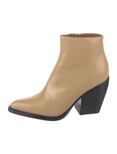 Pre-owned Chloé Embossed Leather Boots In Neutral