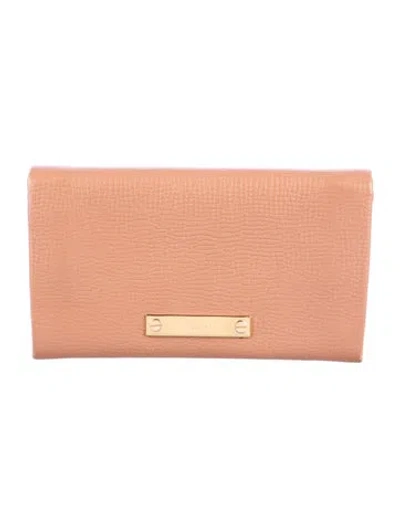 Pre-owned Chloé Embossed Leather Wallet In Pink