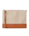 Chloé Embossed-logo Clutch Bag In Nude