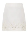 Chloé Embroidered A Wool Miniskirt In White