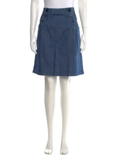 Pre-owned Chloé Embroidered Accent Knee-length Skirt In Blue