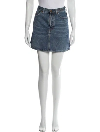 Pre-owned Chloé Embroidered Accent Mini Skirt In Blue