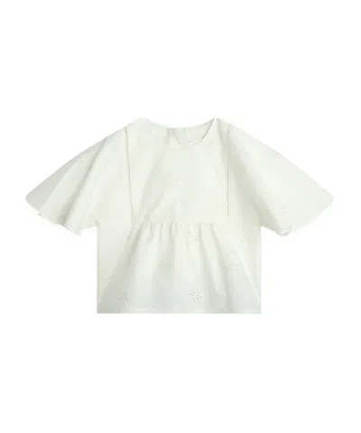 Chloé Embroidered Blouse In White