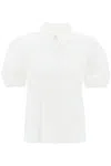 Chloé Cotton Blouse With Collar And Puff Sleeves In White