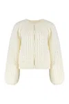 Chloé Milk-colored Wool And Cashmere Knit Cardigan In Neutral