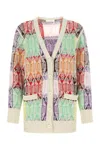 Chloé Art Deco Oversize Cashmere & Wool Blend Cardigan In 9ca