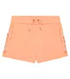 Chloé Embroidered Cotton Fleece Shorts In Orange