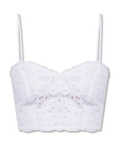 Chloé Embroidered Cotton Top In White