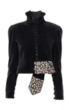 Chloé Embroidered Cotton Velvet Jacket In Black