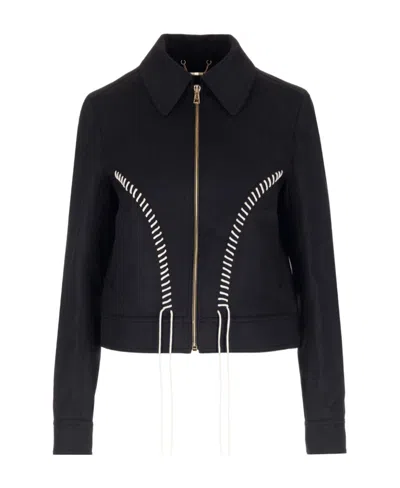 Chloé Embroidered Cropped Jacket In Black