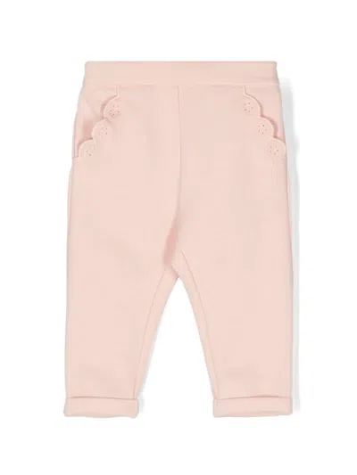 Chloé Babies' Embroidered-detail Trousers In Pink
