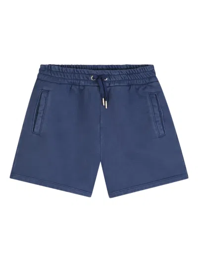 Chloé Kids Logo Cotton Fleece Shorts In Blue
