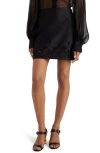 Chloé Chloe Ladies Black Pointelle-knit Wool Miniskirt In Black