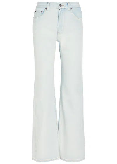 Chloé Chloe Embroidered Flared-leg Jeans In Blue