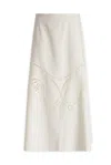 Chloé Embroidered A-line Skirt Mid-length Silhouette In 107