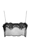 Chloé Embroidered Lace Crop Top In Black