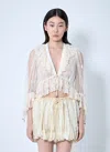 Chloé Embroidered Lace Ruffle Top In White