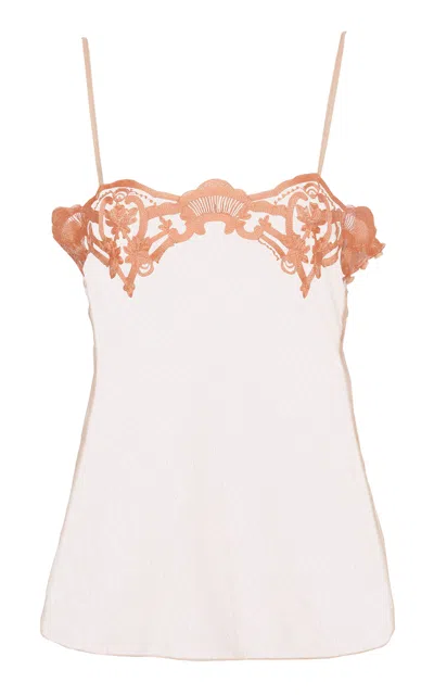Chloé Embroidered Lace Tank Top In Pink