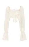 Chloé Embroidered Lace Top In White