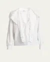 Chloé White Shirt With Embroidered Bow Tie In White