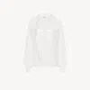 Chloé White Shirt With Embroidered Bow Tie In White