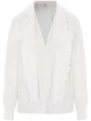 Chloé White Shirt With Embroidered Bow Tie In Weiss