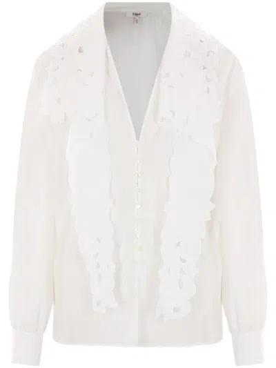 CHLOÉ EMBROIDERED LAVALLIÈRE SHIRT
