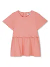 Chloé Embroidered Logo Cotton Dress In Pink
