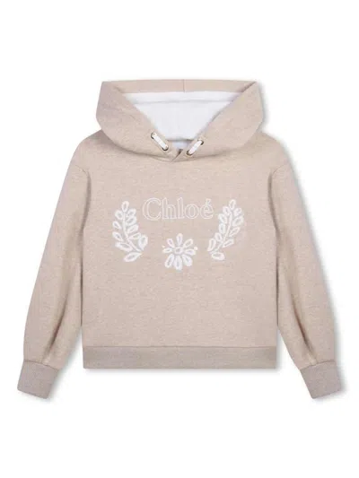CHLOÉ EMBROIDERED-LOGO COTTON HOODIE