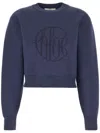 Chloé Short Linen Knit Sweater In Blue