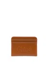 Chloé Chloe Sense Embroidered Logo Card Holder In Blue