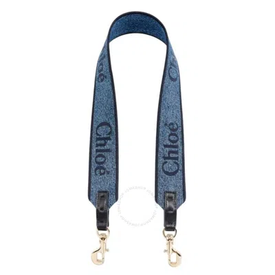 Chloé Chloe Embroidered-logo Shoulder Bag Strap In Gold