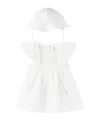 Chloé Embroidered Motif Dress And Hat Set In White