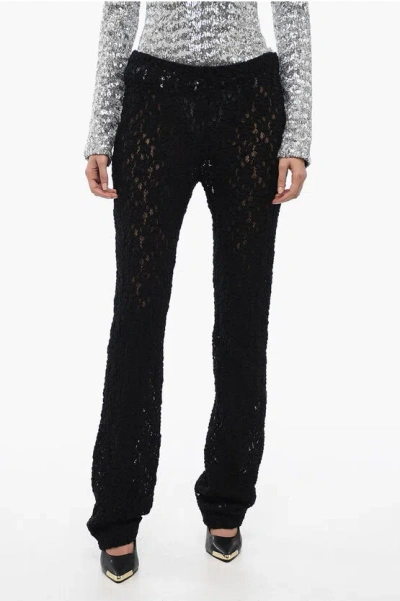 Chloé Embroidered Pants With Flared Leg In Black