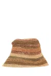 Chloé Sunset Embroidered Striped Raffia Hat In Brown