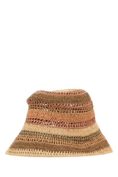 Chloé Embroidered Raffia Bucket Hat