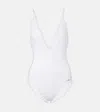 Chloé Ruffle-trim Eyelet Nylon One-piece
