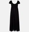 Chloé Embroidered Silk Maxi Dress In Black