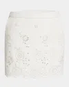 Chloé Mini Jupe Festonnée En Coton Mélangé Femme Blanc Taille 40 100% Coton In White