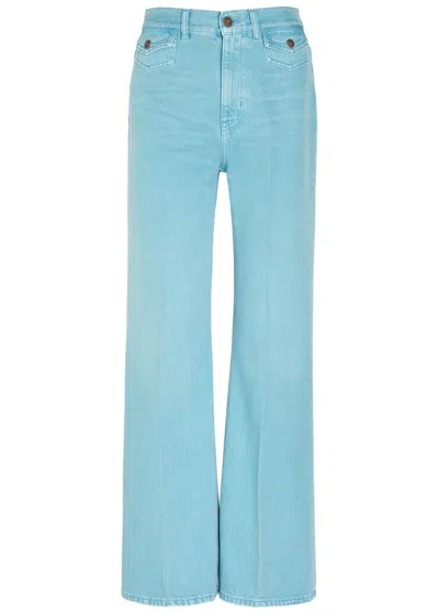 Chloé Chloe Embroidered Straight-leg Jeans In Blue