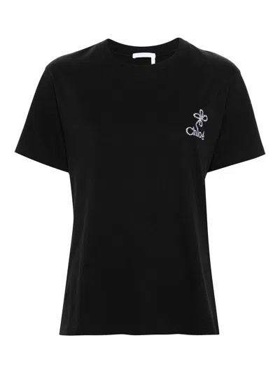 CHLOÉ EMBROIDERED T-SHIRT