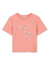 Chloé Girl's Palm Tree Embellished Tee In Pink