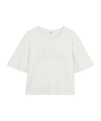 CHLOÉ CHLOÉ KIDS LOGO DETAILED CREWNECK T-SHIRT