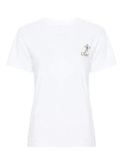 Chloé Embroidered T-shirt In White