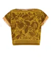 Chloé Embroidered Terry Fabric Top In Multi